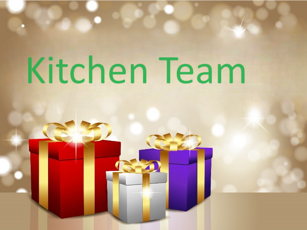 Holiday Gift Cards for Kitchen Team